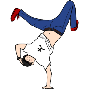 ブレイクダンスのジョーダンをしているロゴ